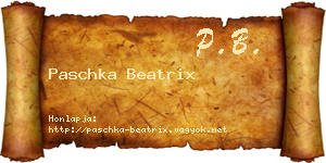 Paschka Beatrix névjegykártya